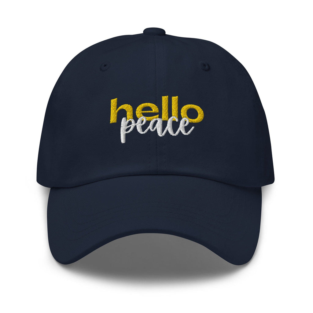 Embroidered Adjustable Baseball Cap - Hello Peace - F/b