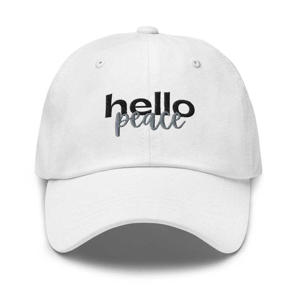 Embroidered Adjustable Baseball Cap - Hello Peace - F/b