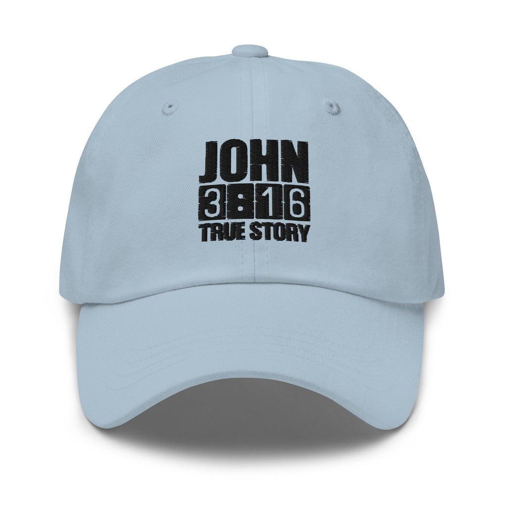 Embroidered Adjustable Baseball Cap - John 3:16 True Story - F/b