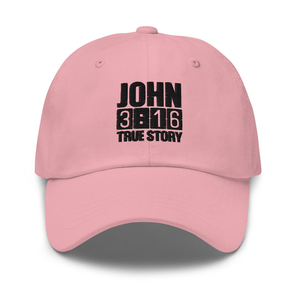 Embroidered Adjustable Baseball Cap - John 3:16 True Story - F/b
