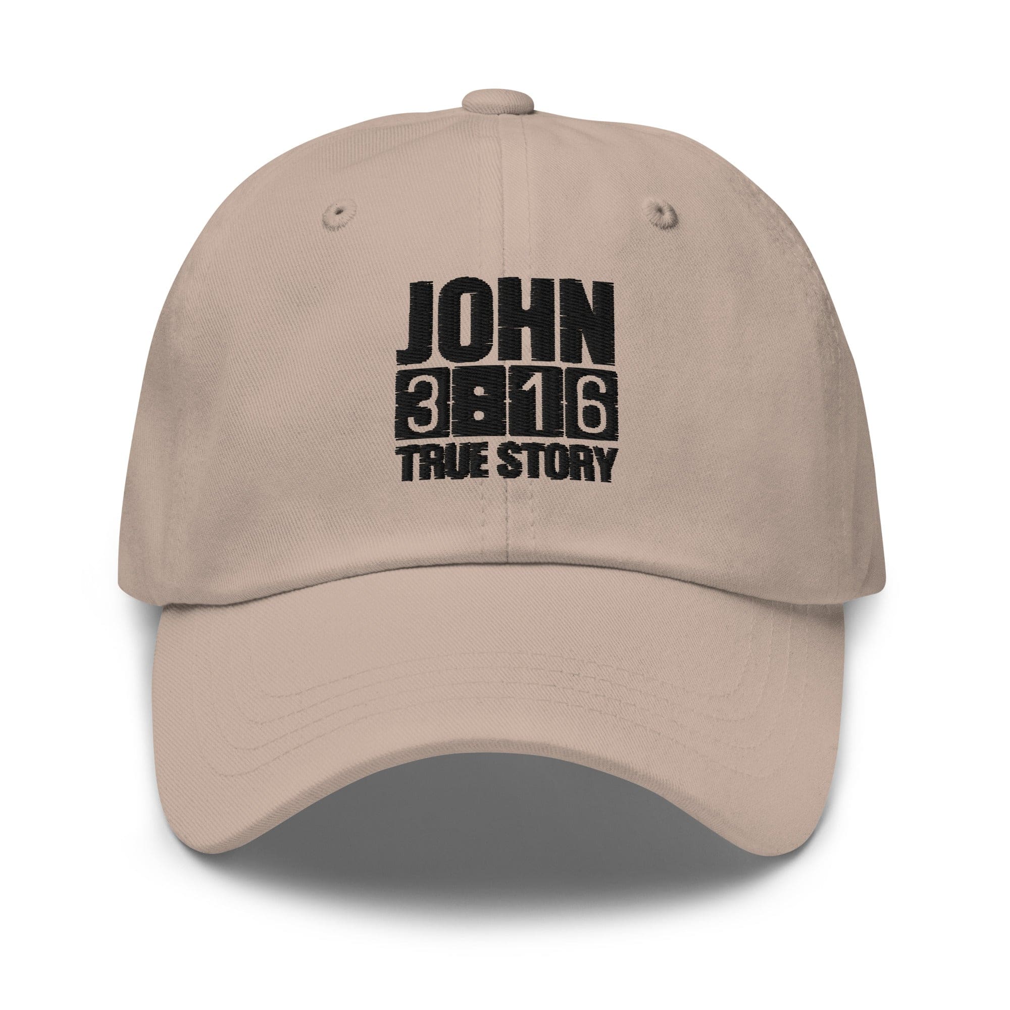 Embroidered Adjustable Baseball Cap - John 3:16 True Story - F/b