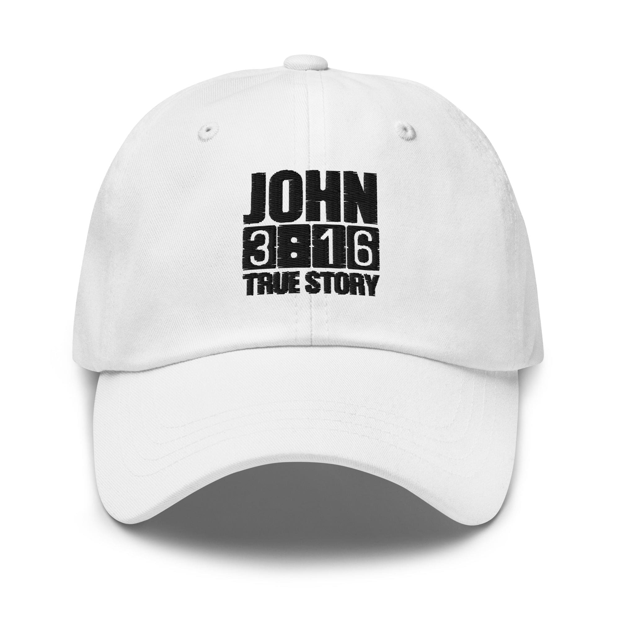 Embroidered Adjustable Baseball Cap - John 3:16 True Story - F/b