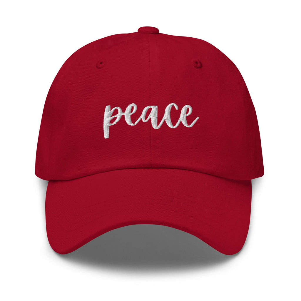 Embroidered Adjustable Baseball Cap - Peace