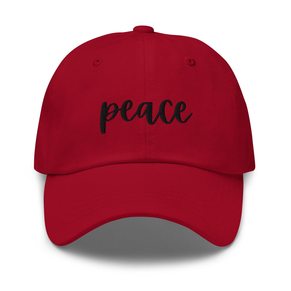 Embroidered Adjustable Baseball Cap - Peace
