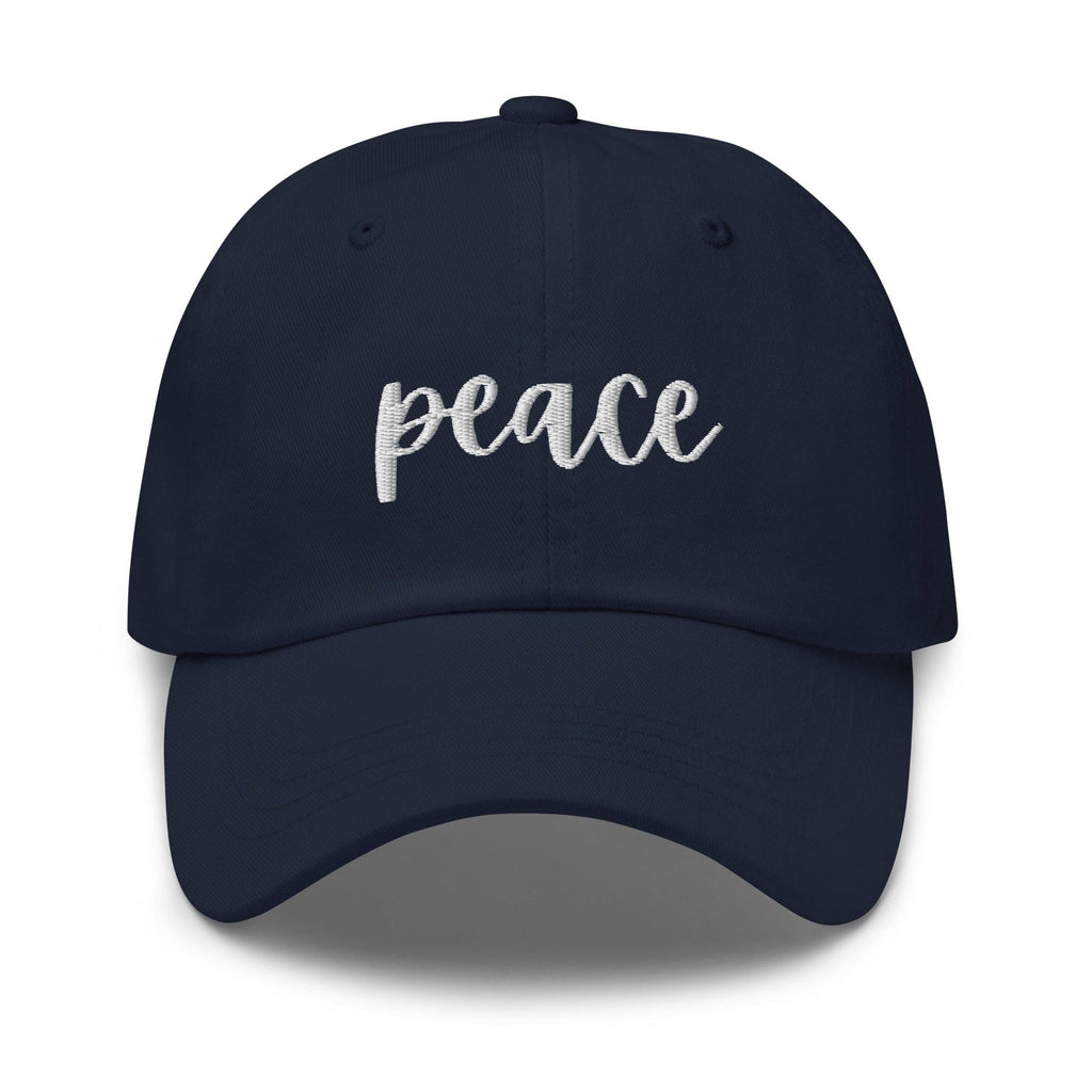Embroidered Adjustable Baseball Cap - Peace