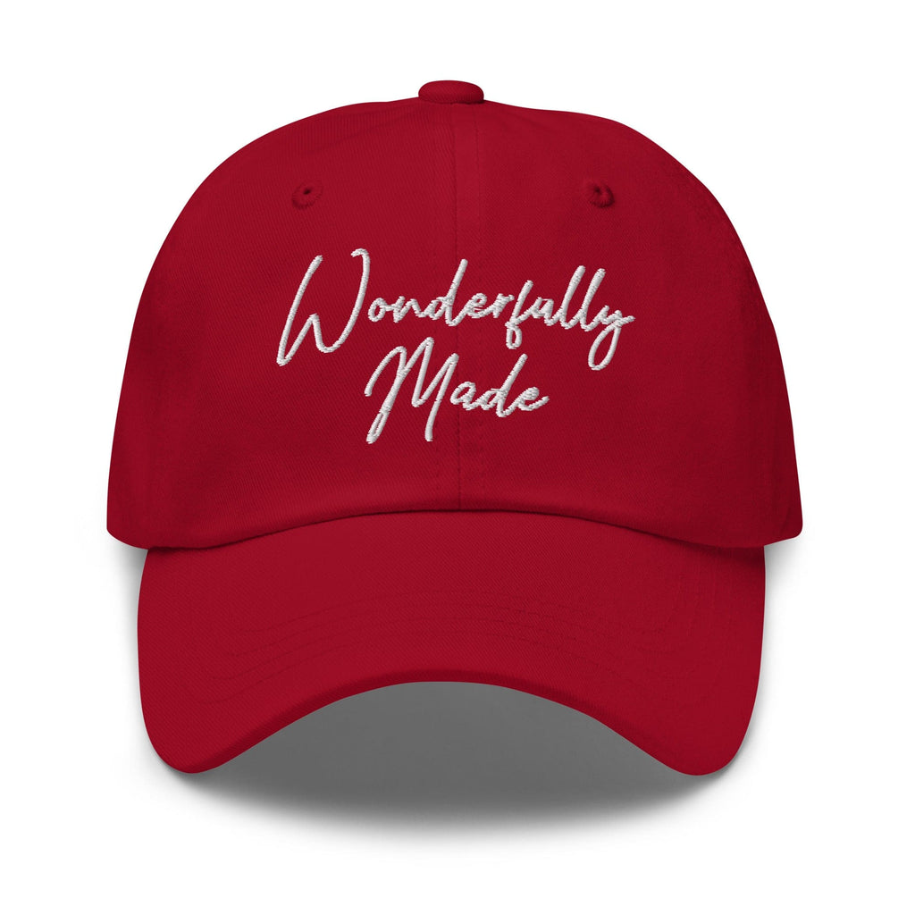 Embroidered Adjustable Baseball Cap - Wonderfully Made - F/b