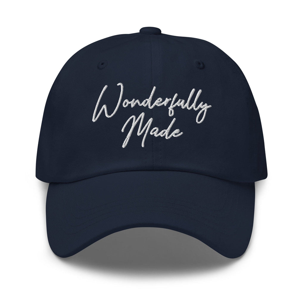 Embroidered Adjustable Baseball Cap - Wonderfully Made - F/b