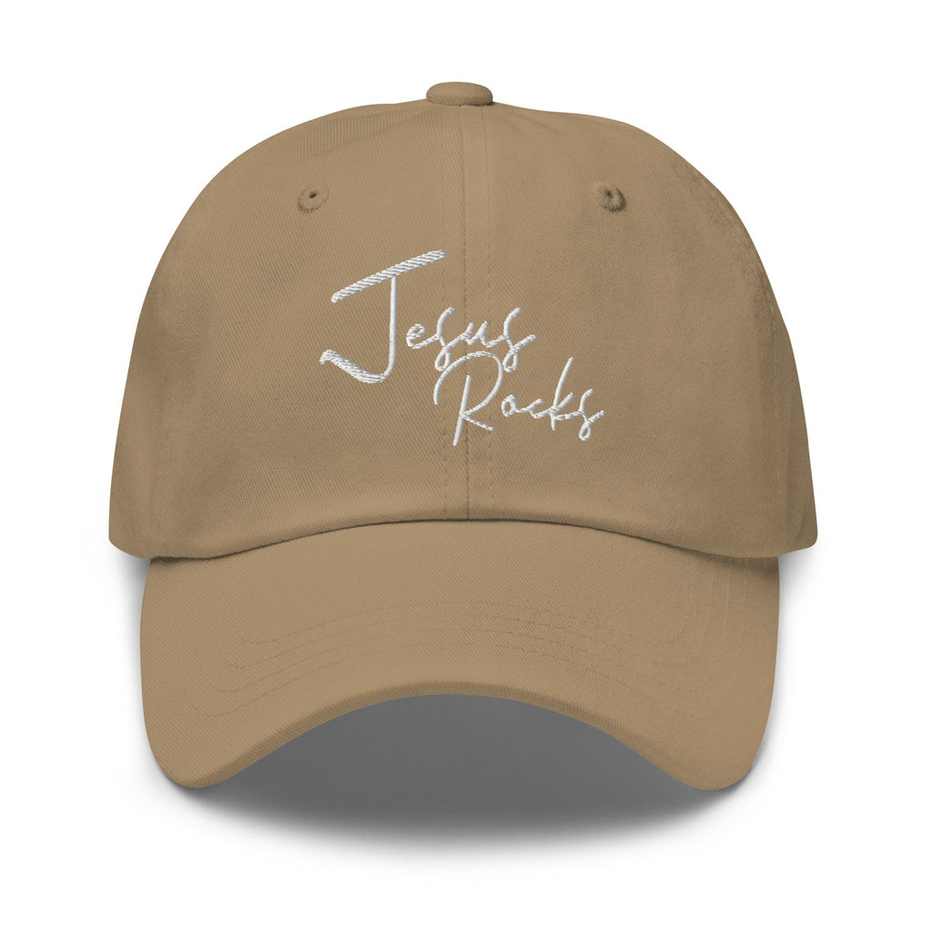 Embroidered Baseball Cap - Adjustable - Jesus Rocks