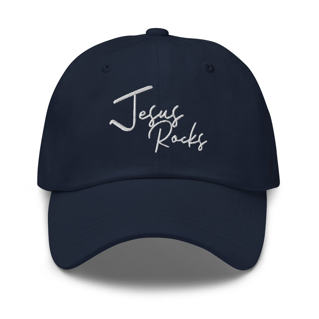 Embroidered Baseball Cap - Adjustable - Jesus Rocks