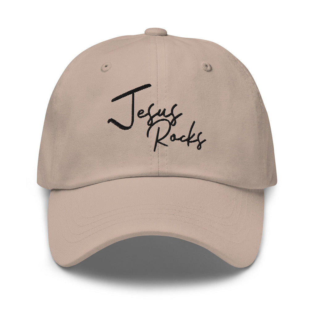 Embroidered Baseball Cap - Adjustable - Jesus Rocks