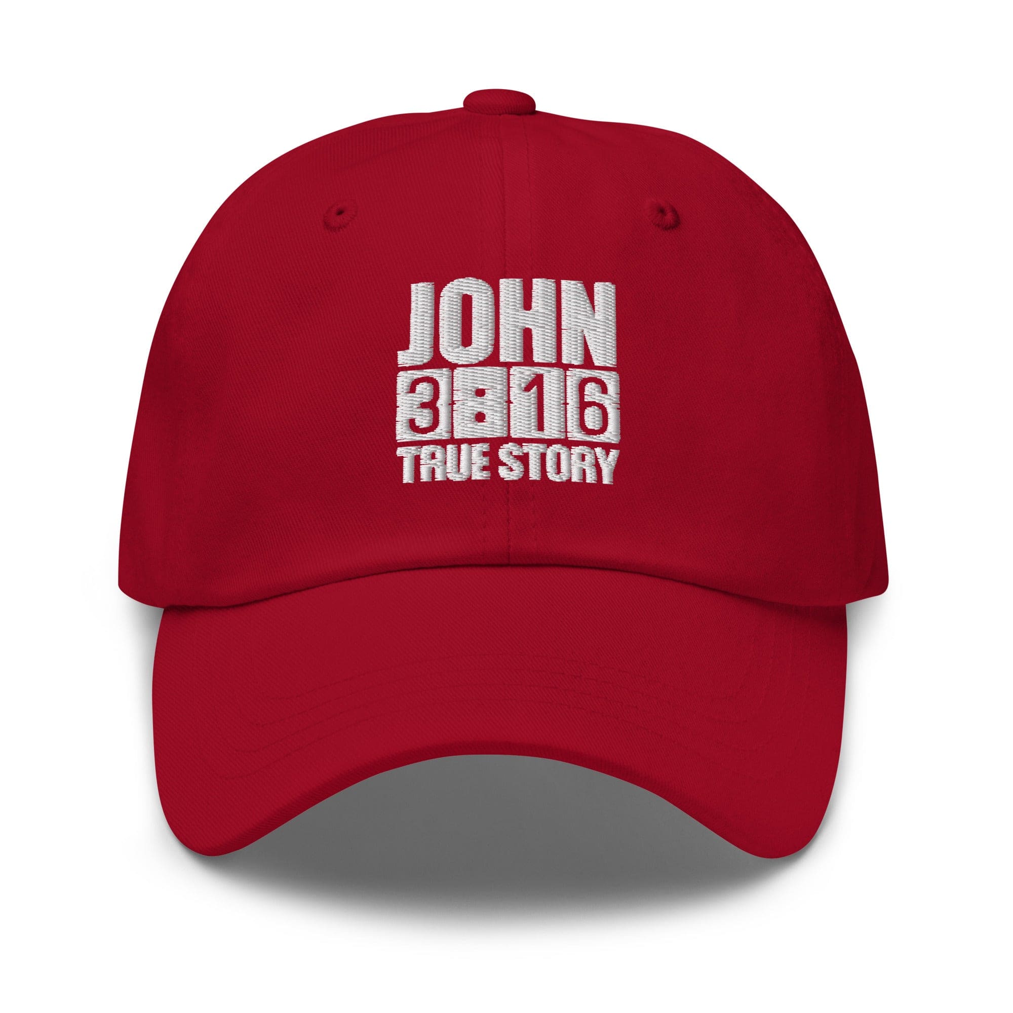 Embroidered Baseball Cap - Adjustable - John 3:16 True Story - F/b