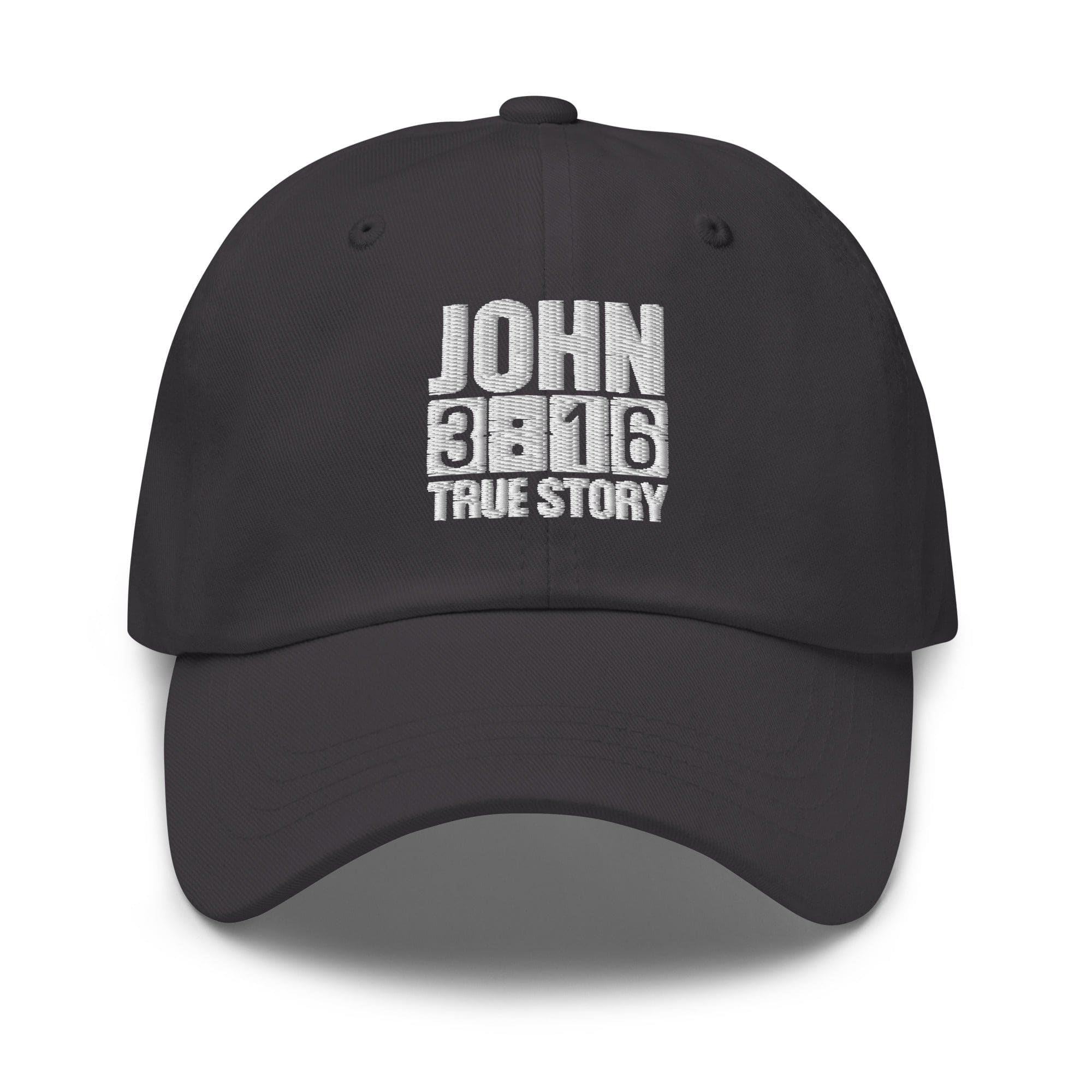 Embroidered Baseball Cap - Adjustable - John 3:16 True Story - F/b
