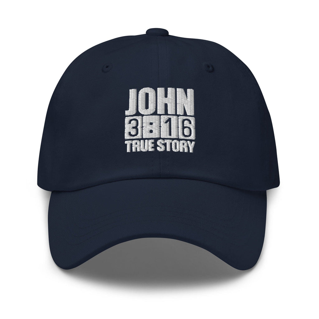 Embroidered Baseball Cap - Adjustable - John 3:16 True Story - F/b