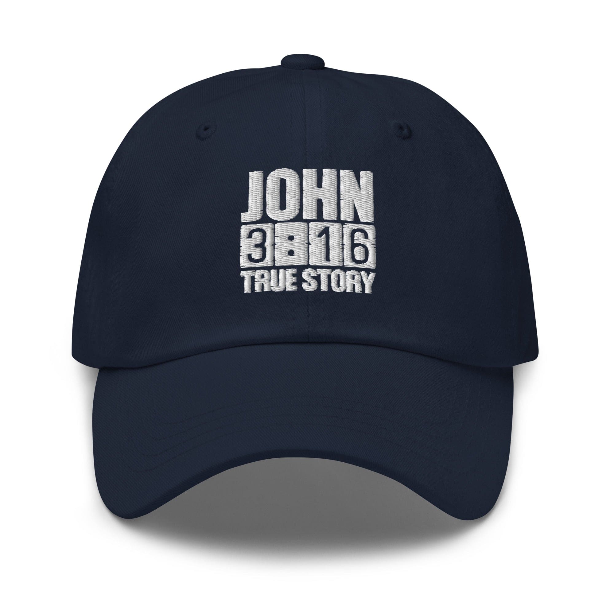 Embroidered Baseball Cap - Adjustable - John 3:16 True Story - F/b