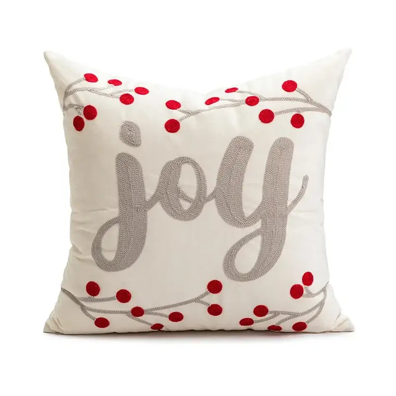 Embroidered red snowman cartoon christmas pillow covers living room