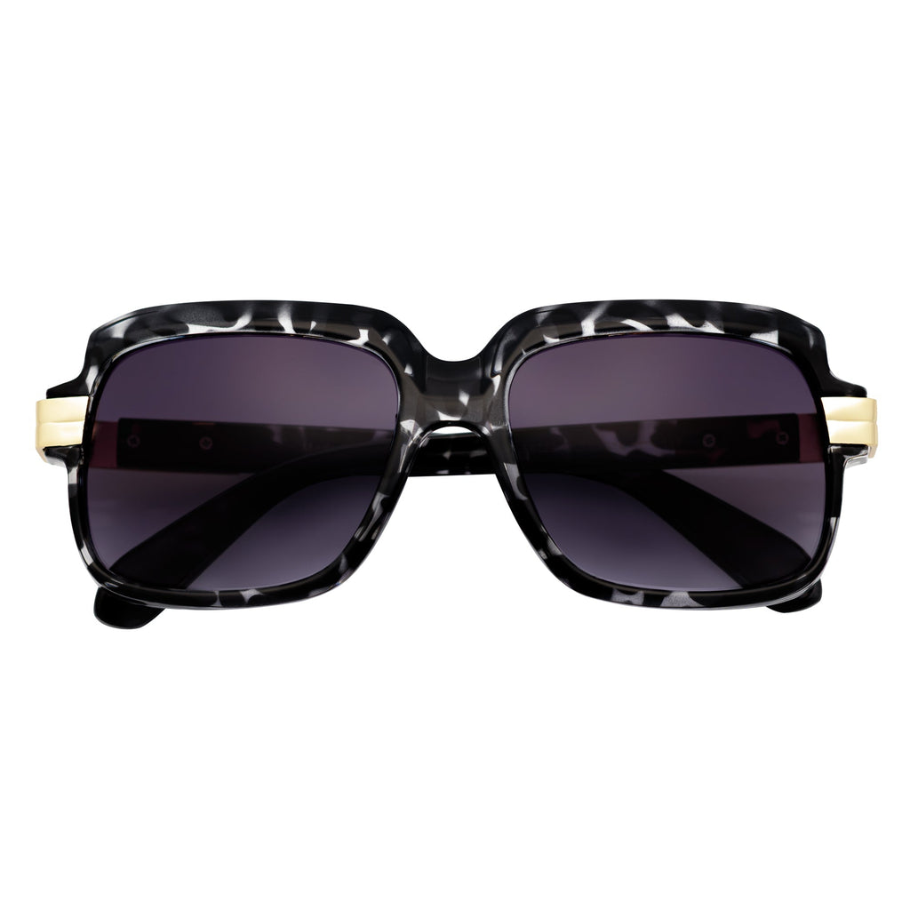 EMCEE - Retro Classic Square Sunglasses White Tortoise Lavender Fade