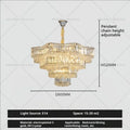 European chrome multi tier light crystal chandelier dining room
