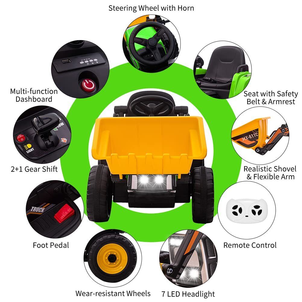 Excavator Digger Truck Ride-On Toy for Kids - Perfect Christmas or Birthday Gift
