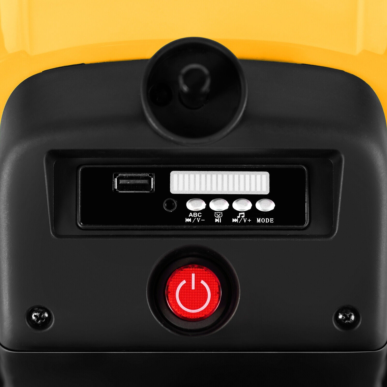 Electric Ride-On Excavator Digger with Bluetooth Music and Remote Control - 3 Speeds, Yellow