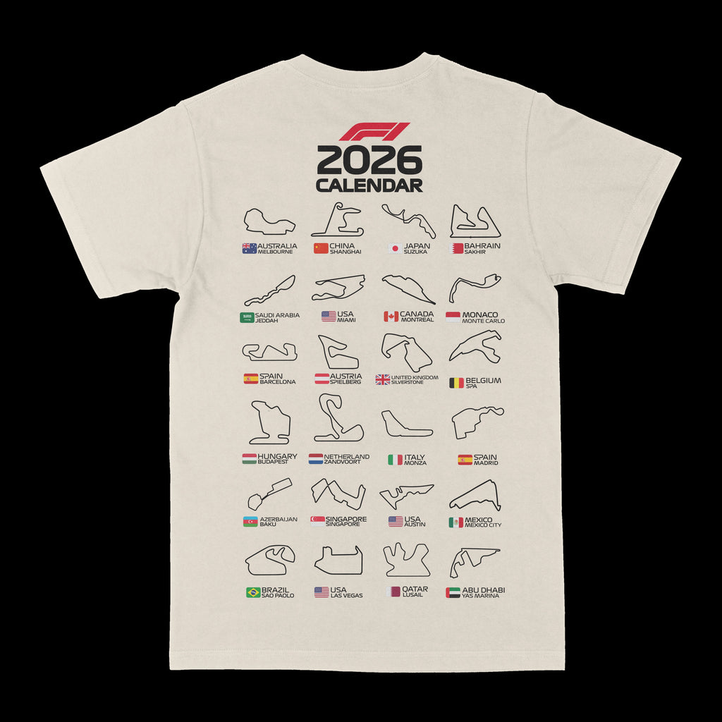 F1 2026 Race Calendar Graphic Tee