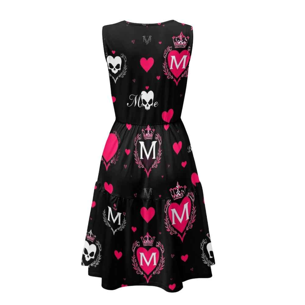 MUNSIEUR Women's Sleeveless Patchwork Dress Valentine's Day Collection
