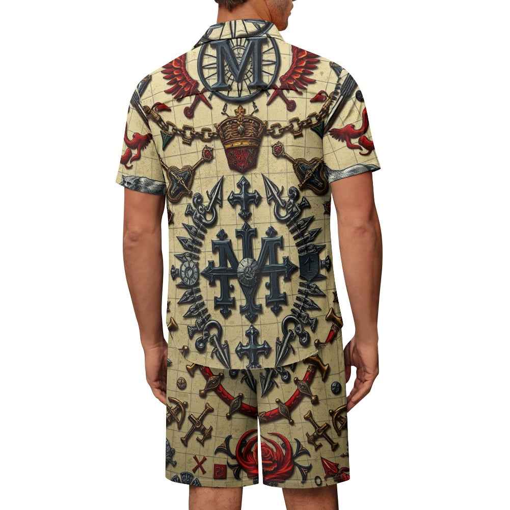 Men's Casual Set - Two Piece Shorts Outfit for Beach & Pool