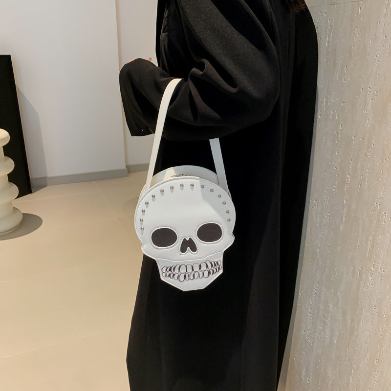 Halloween Skull Crossbody Bag - Gothic Messenger Shoulder Bag for Women