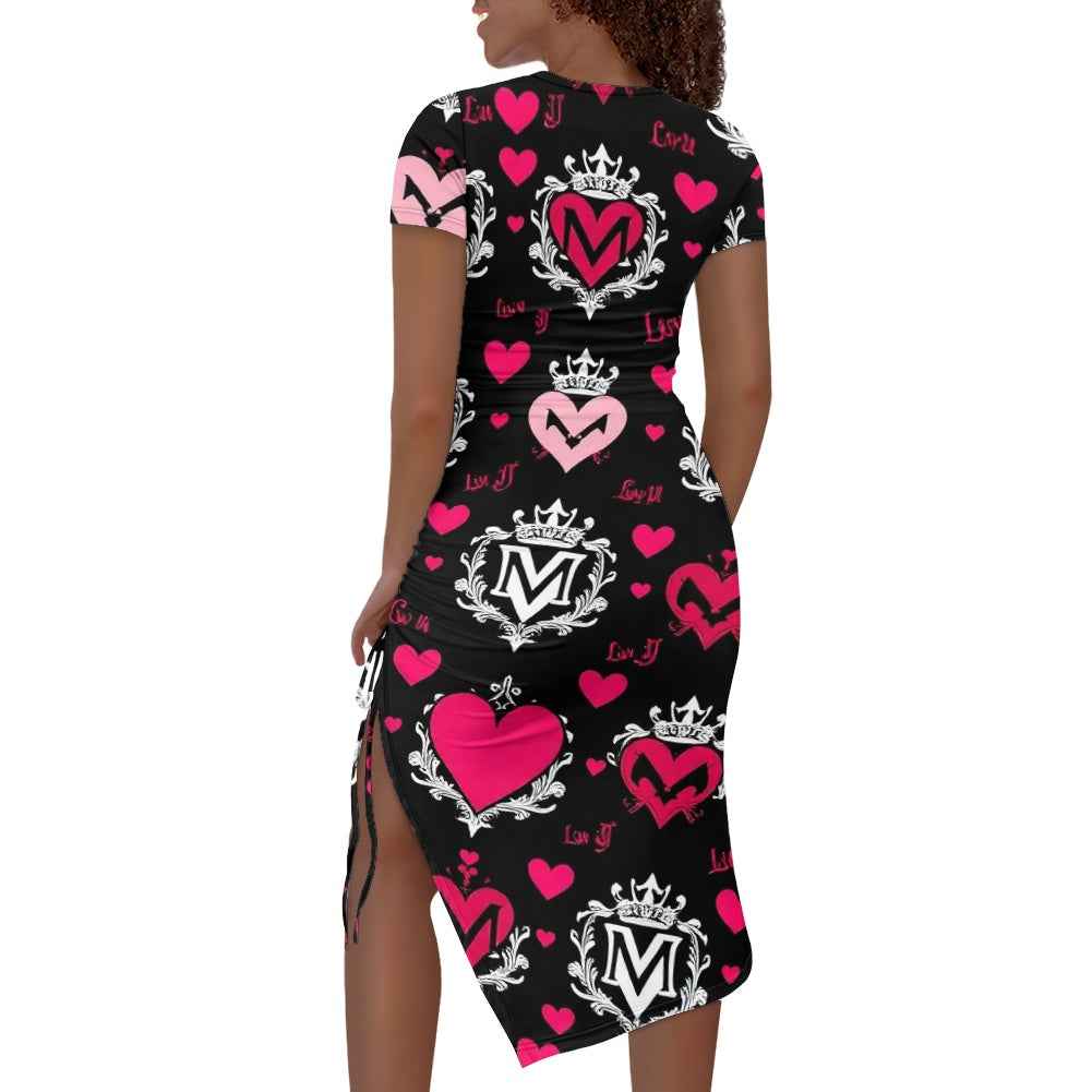 MUNSIEUR Women's Slit Sheath Dress Valentine's Day Collection