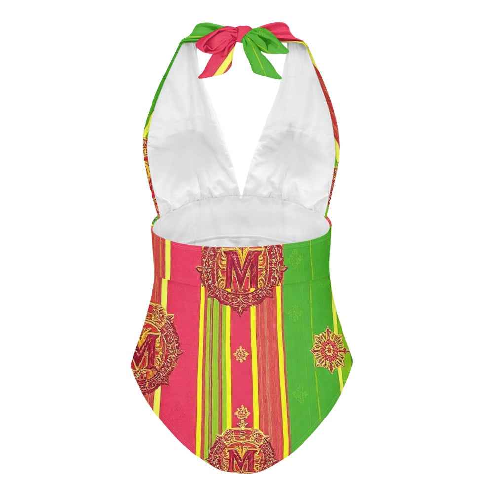 Women's High Cut One Piece Swimsuit - All-Over Print Bathing Suit