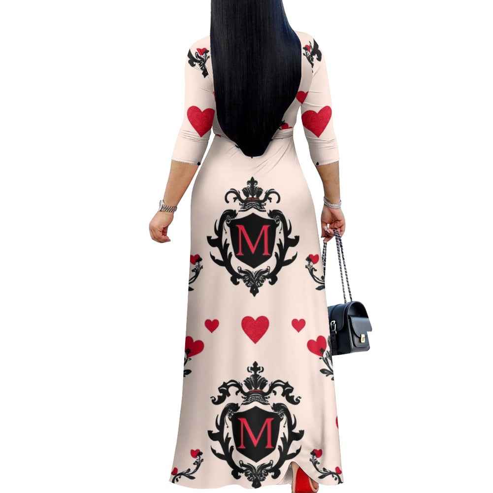 MUNSIEUR V-neck Maxi Dress Valentine's Day Collection New Arrivals