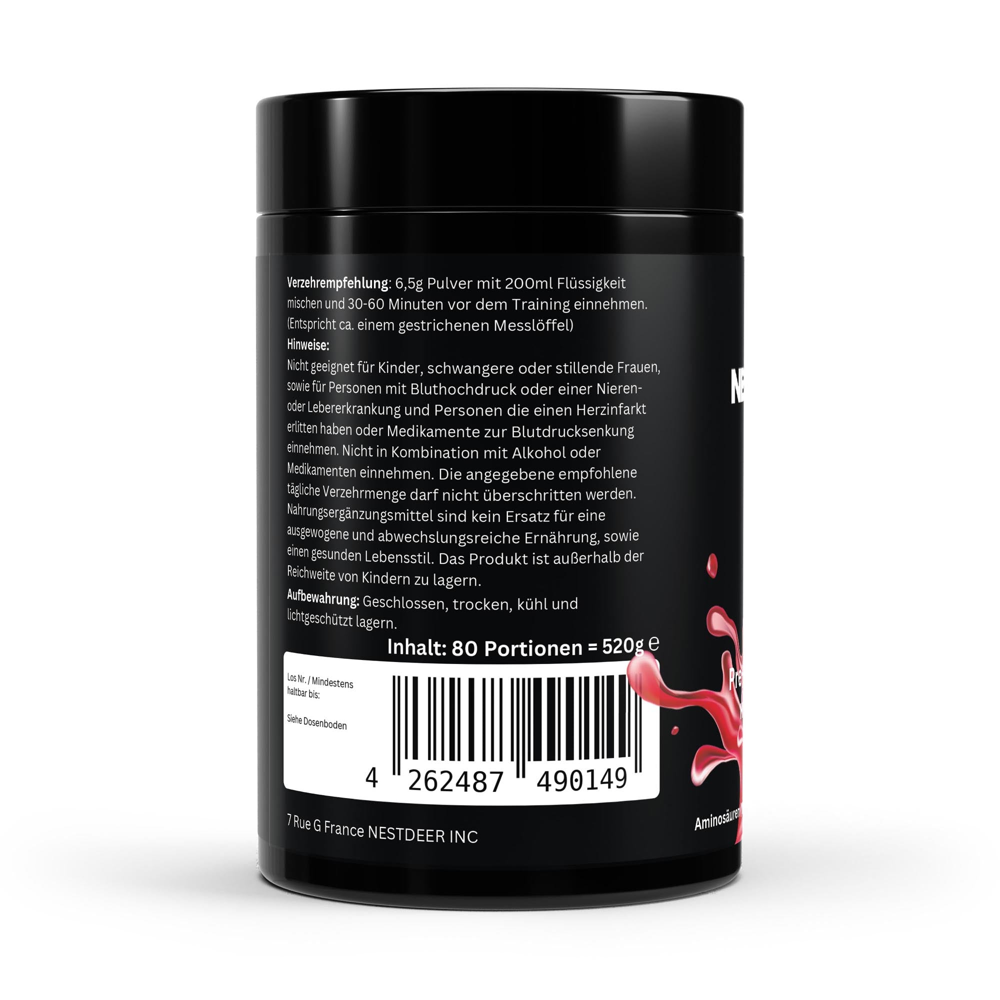 Pre-Workout Booster Himbeere - 520g