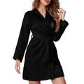 MUNSIEUR Satin Robe - Elegant Long Sleeve Loungewear for Women