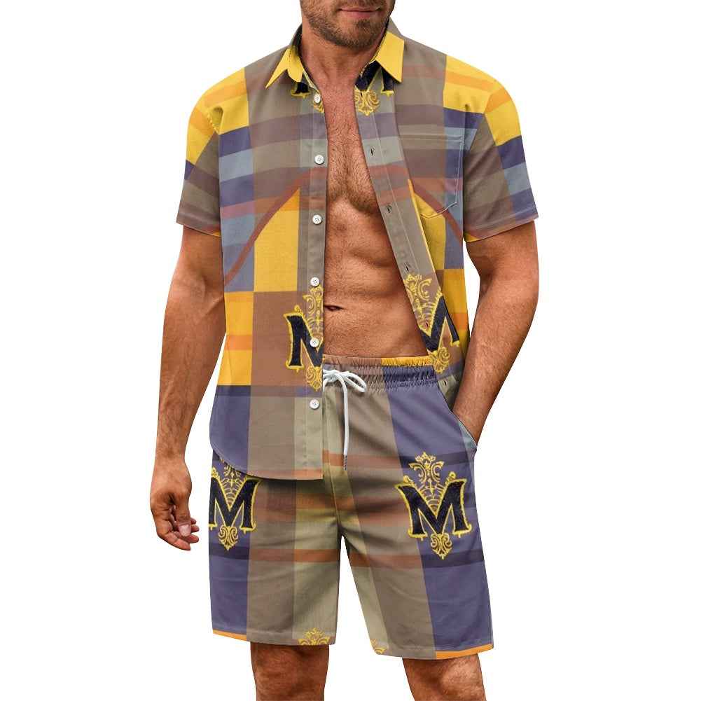 Men's Summer Set - Two Piece Shorts & Shirt Outfit for Vacation