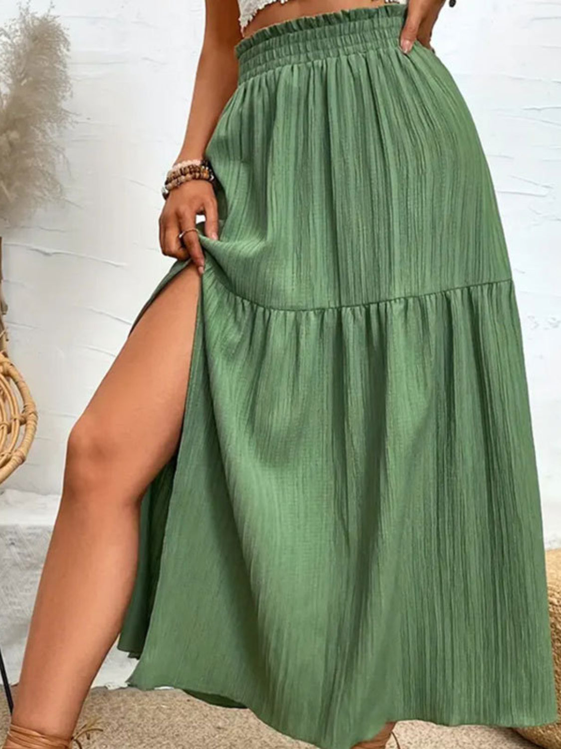 Women's Stylish Frill Slit Skirt