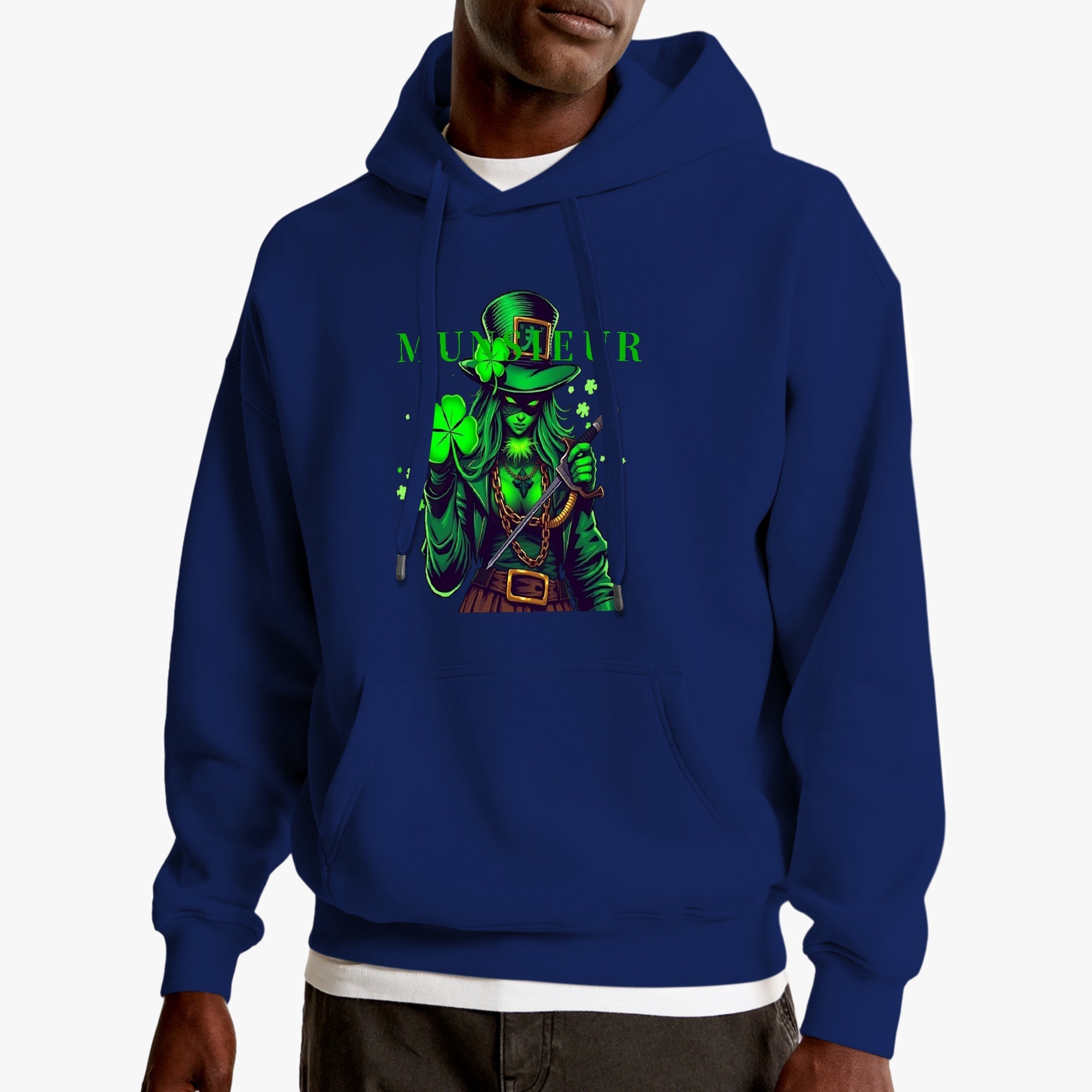 St. Patrick's Day Collection Munsieur Unisex Premium Pullover Hoodie Sweater Clover Gang Betty