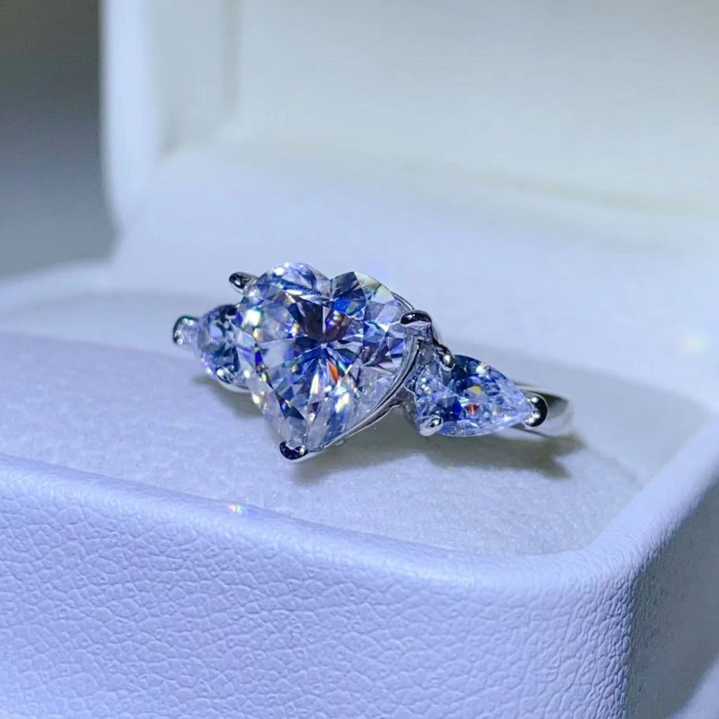 3 Carat Moissanite Sterling Silver Ring