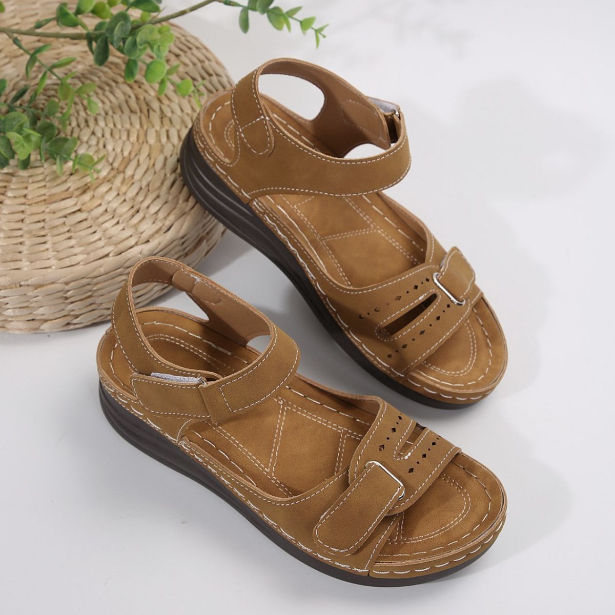 PU Leather Buckle Sandals