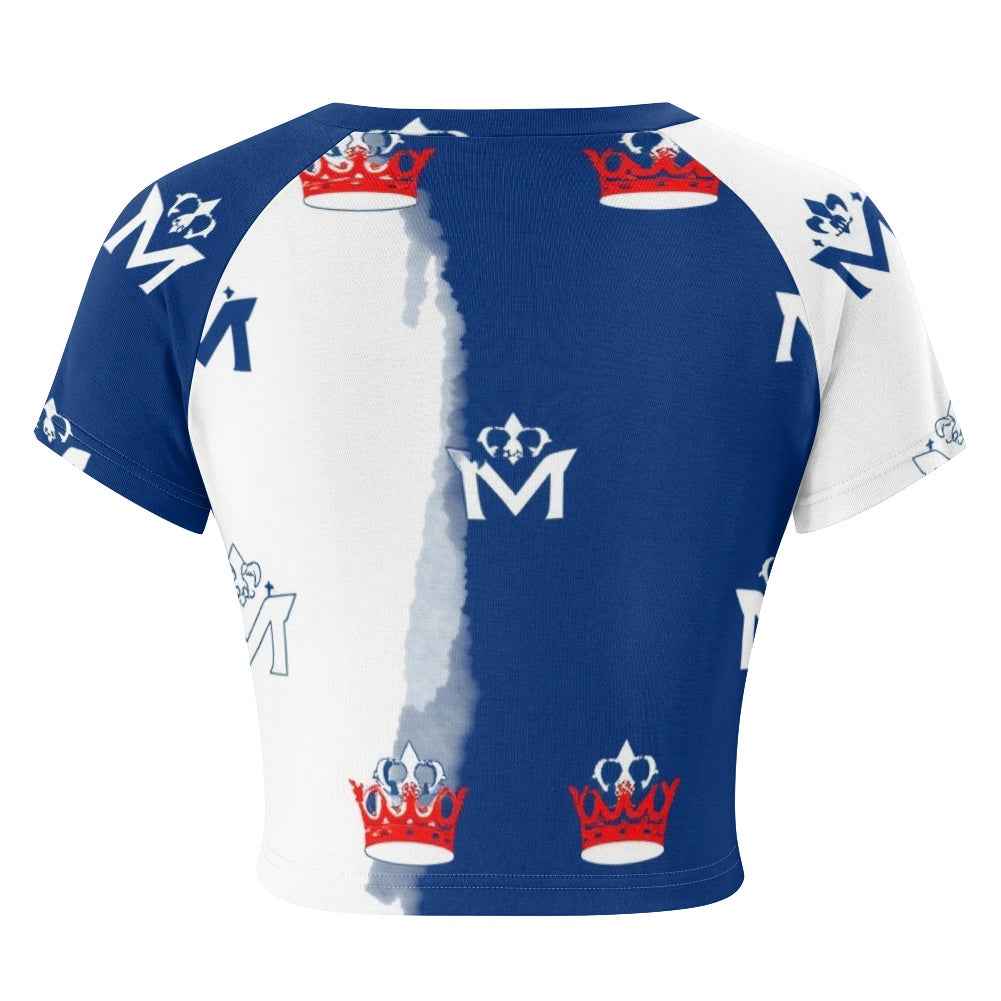 MUNSIEUR Tight cropped navel-baring T-shirt 4th of July Collection