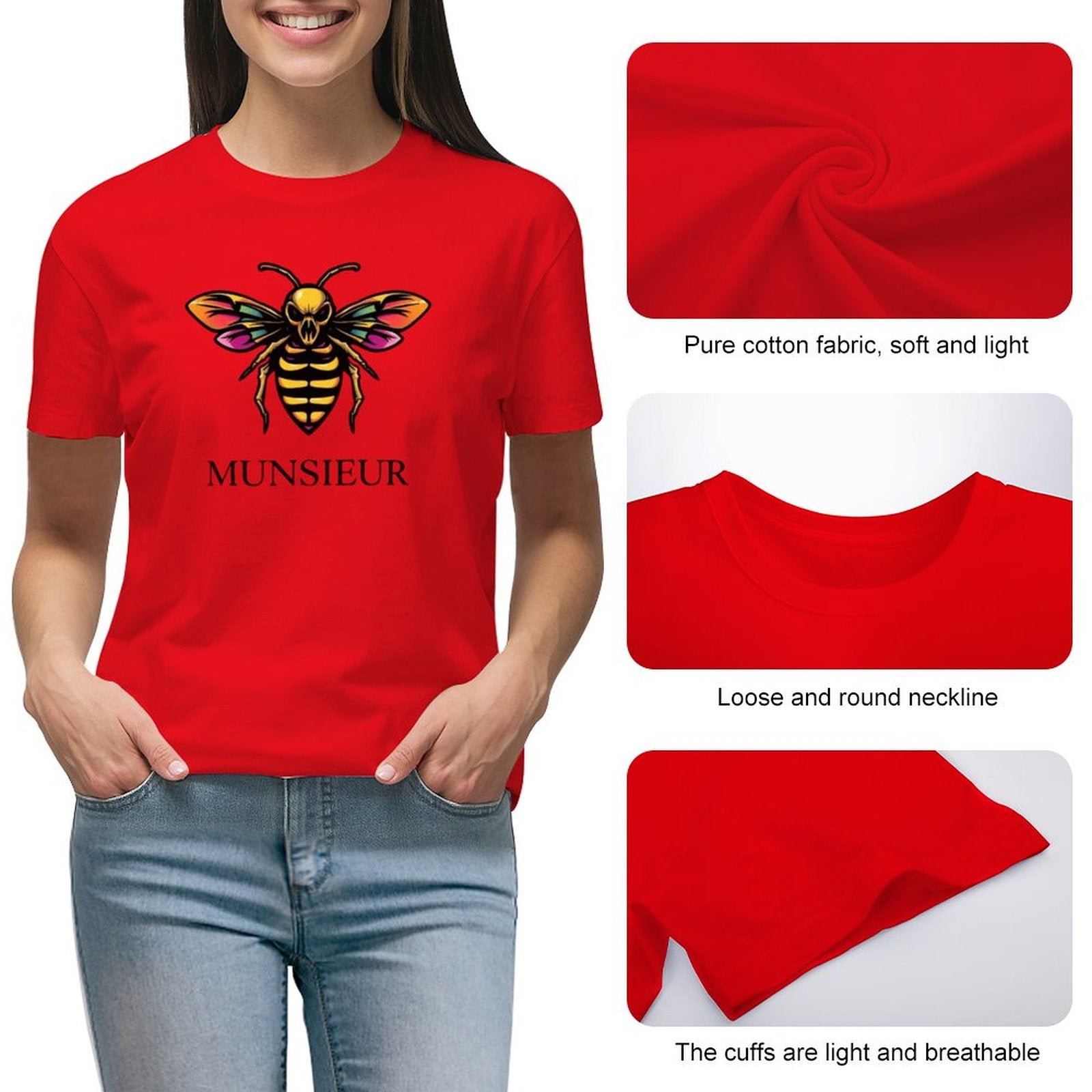 Munsieur T-Shirt for Women: Redefining Casual Chic with Elegance for Her