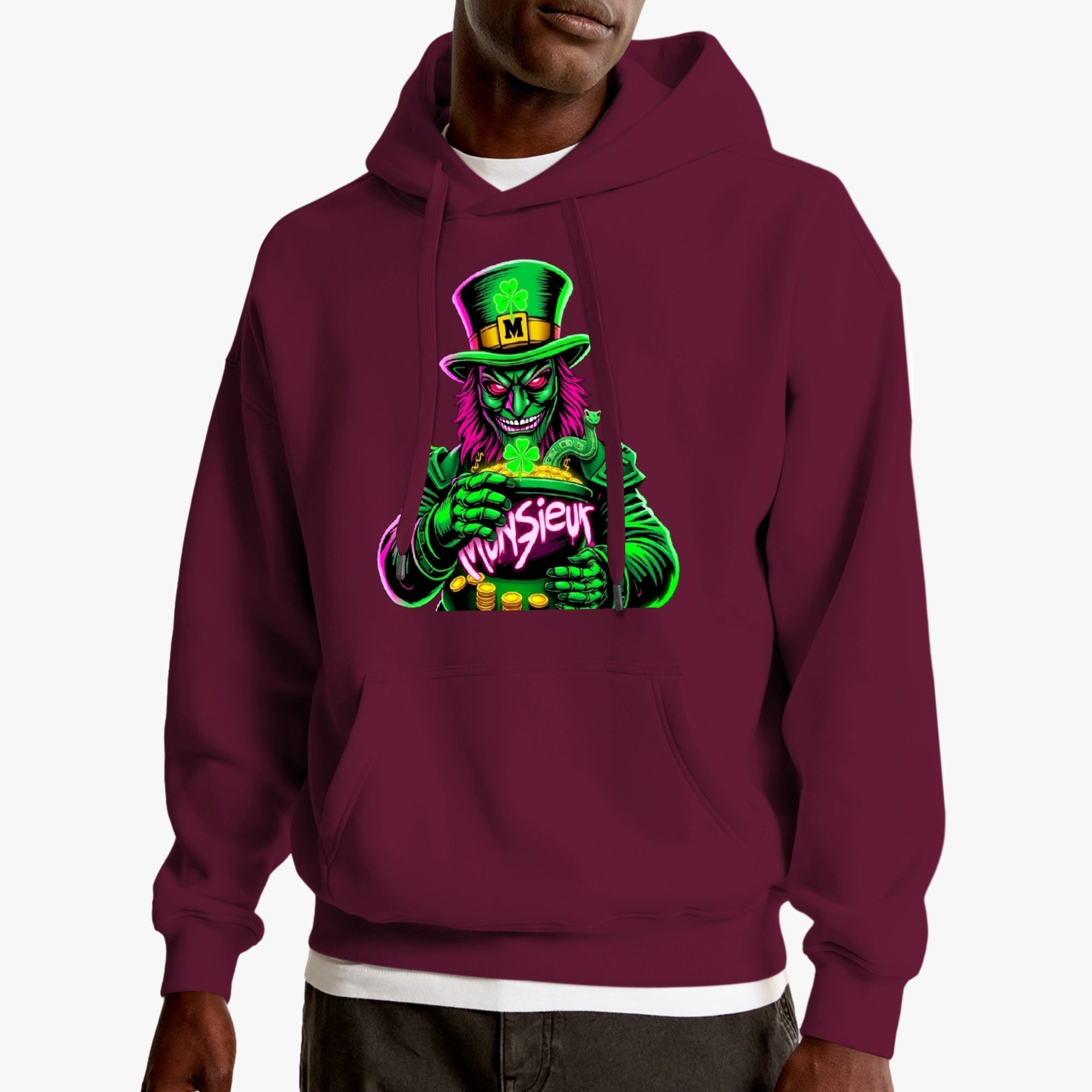 St. Patrick's Day Collection Munsieur Leprechaun Mafia Unisex Premium Pullover Hoodie Sweater