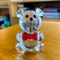 Faceted clear crystal teddy bear figurines bedroom decor