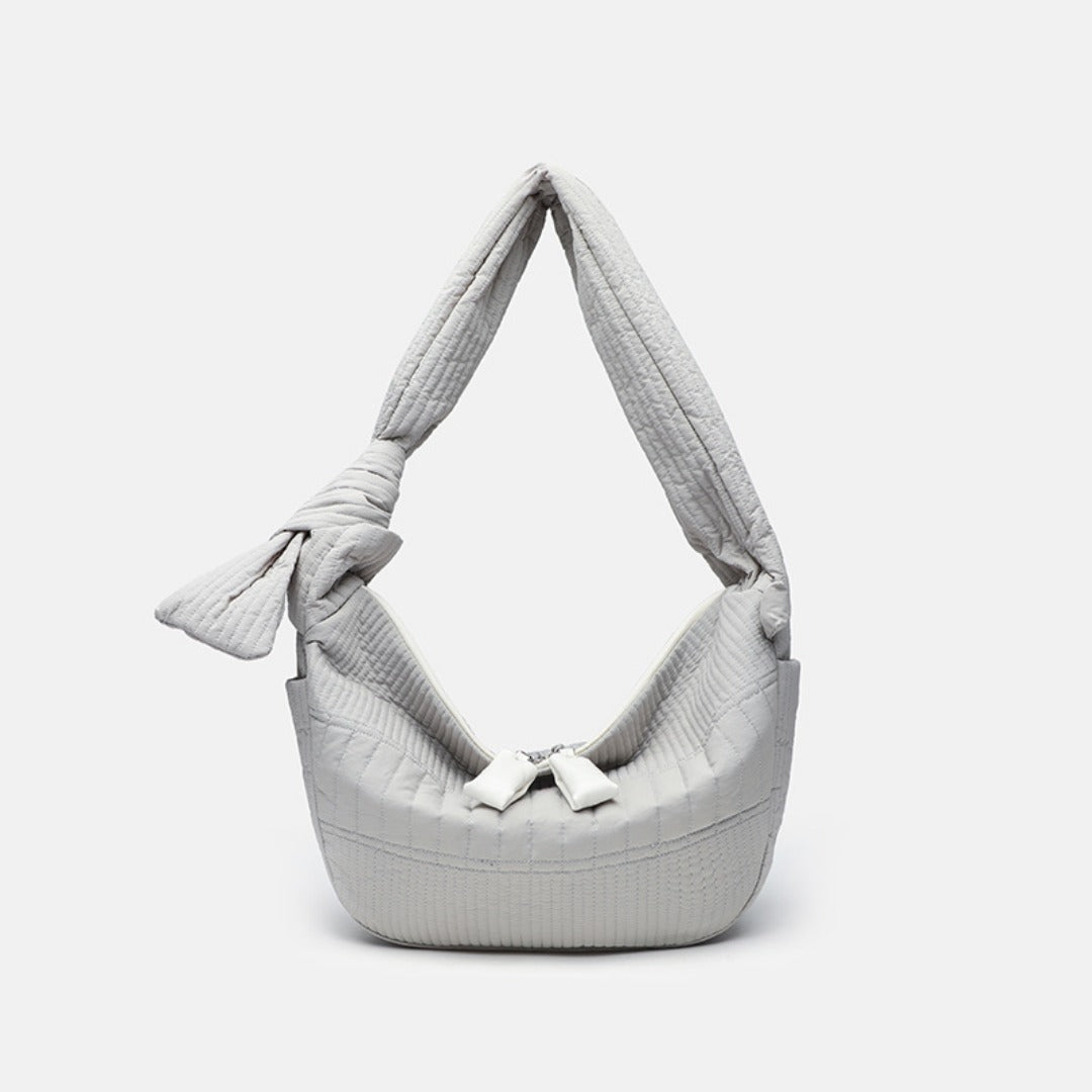 Elegant Folded Hobo Bag Ladies - Lightweight Large Capacity Shoulder Bag & Casual Cloth Crossbody Bag