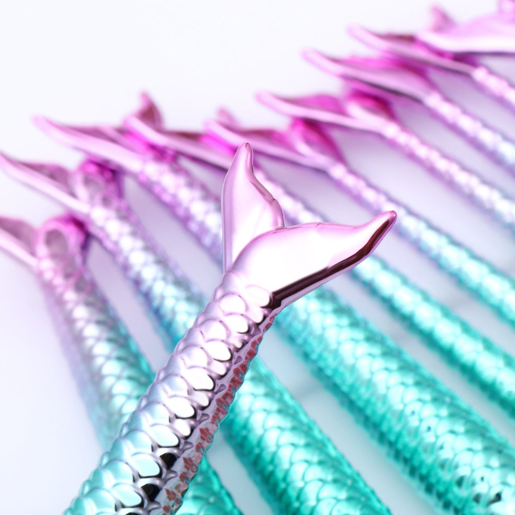 Gradient Electroplating Mermaid Makeup Brush Beauty Makeup Tool Set