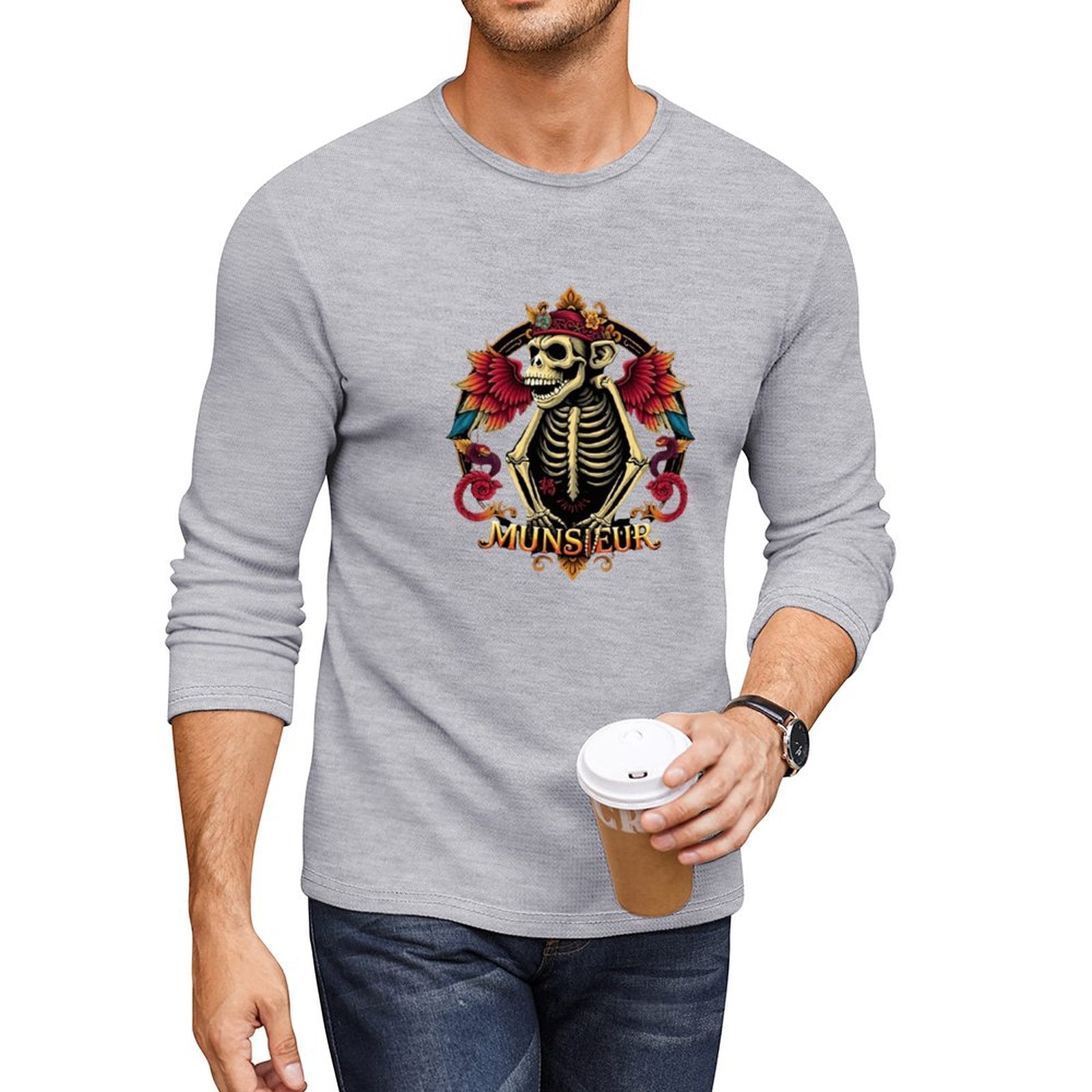 MUNSIEUR Timeless Long Sleeve Tee - Classic Premium for Men