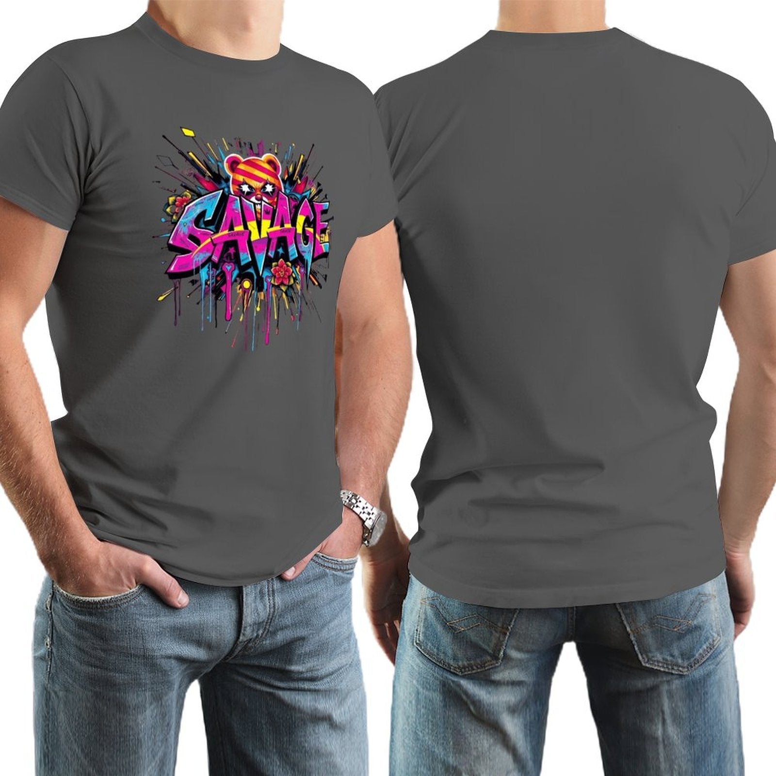 Tee for Men – "Savage" Graphic Streetwear Crown Co.
