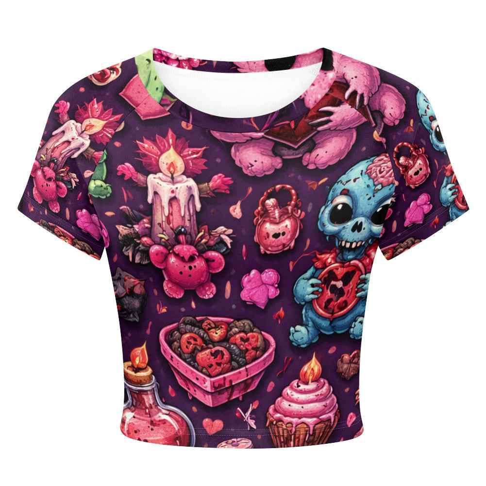 MUNSIEUR Tight cropped navel-baring T-shirt Valentine's Day Collection