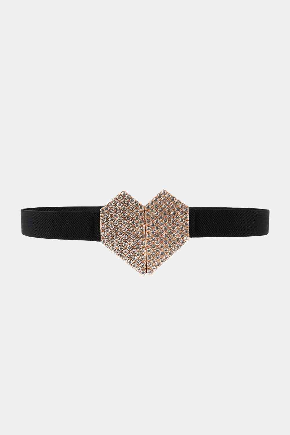 Rhinestone Buckle Elastic Belt