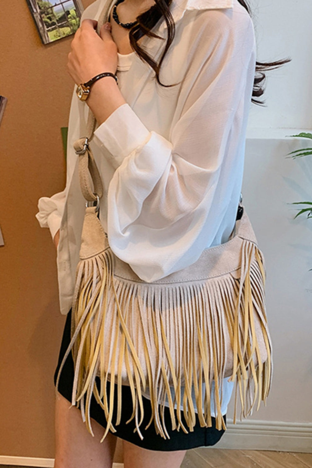 Suede Shoulder Bag