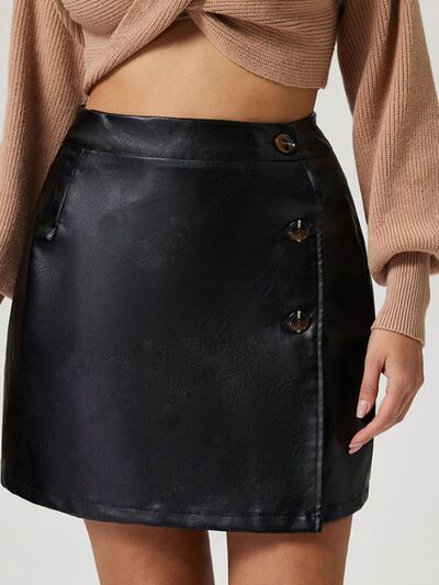 MUNSIEUR Buttoned High Rise Mini Skirt - Luxury Designer Skirt for Women