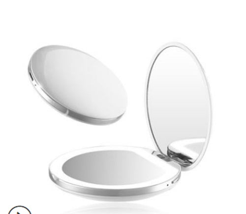 Cute Flip Cover Portable Rechargeable Makeup Mirror For Women